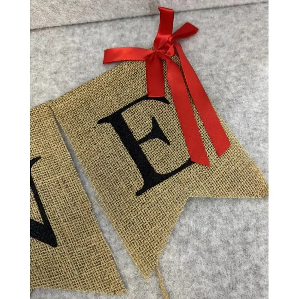 Valentines Day Burlap Banner Be Mine Hanging Banner Multicolor Hearts Banner‎